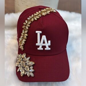 Embellished Burgundy Cap